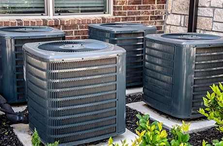 Ouside air conditioning units.