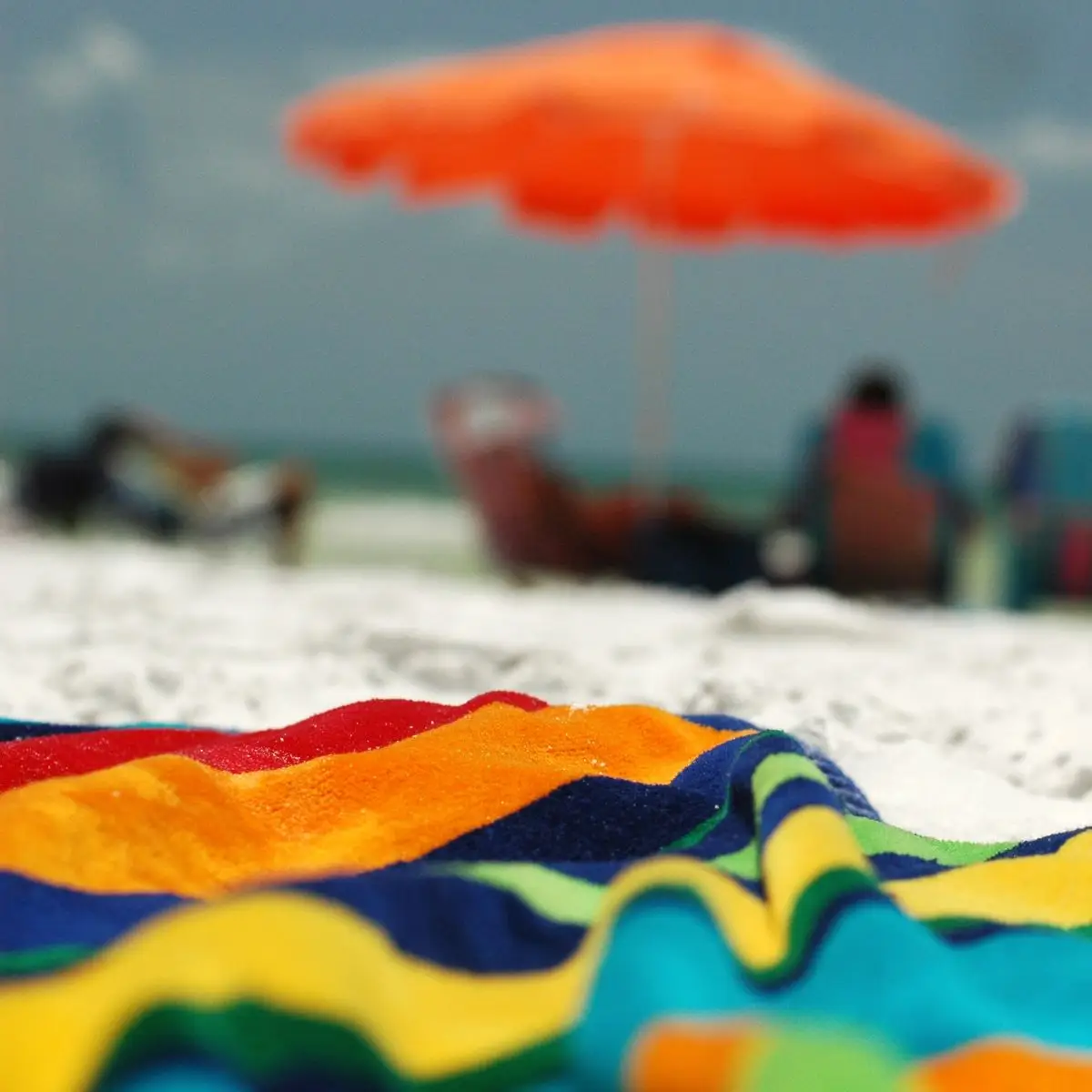 Wet towel on a beach.