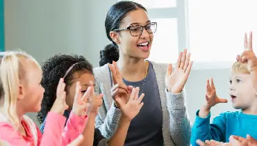 Teacher and children's.