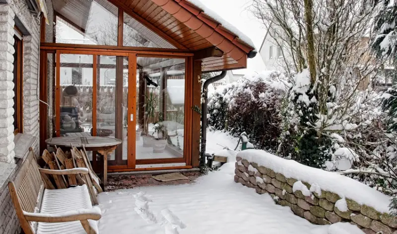 Sunroom during winter