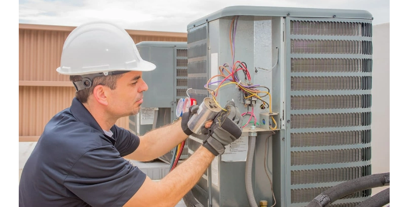 technician maintenance on furnace