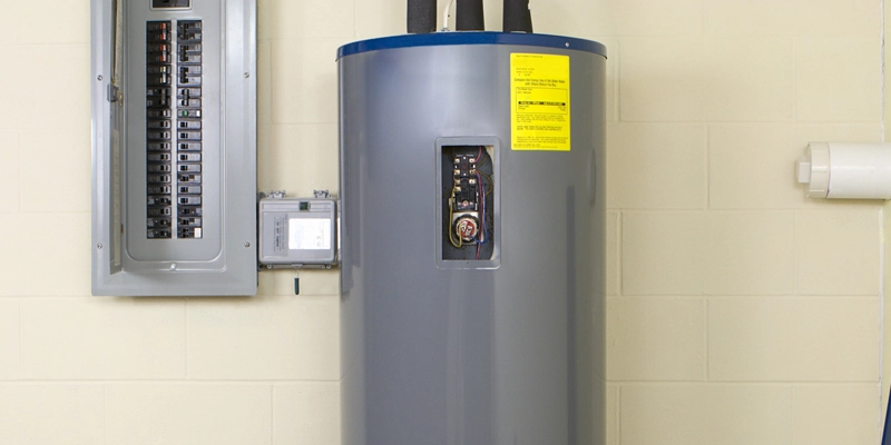 Water heater next to breaker box