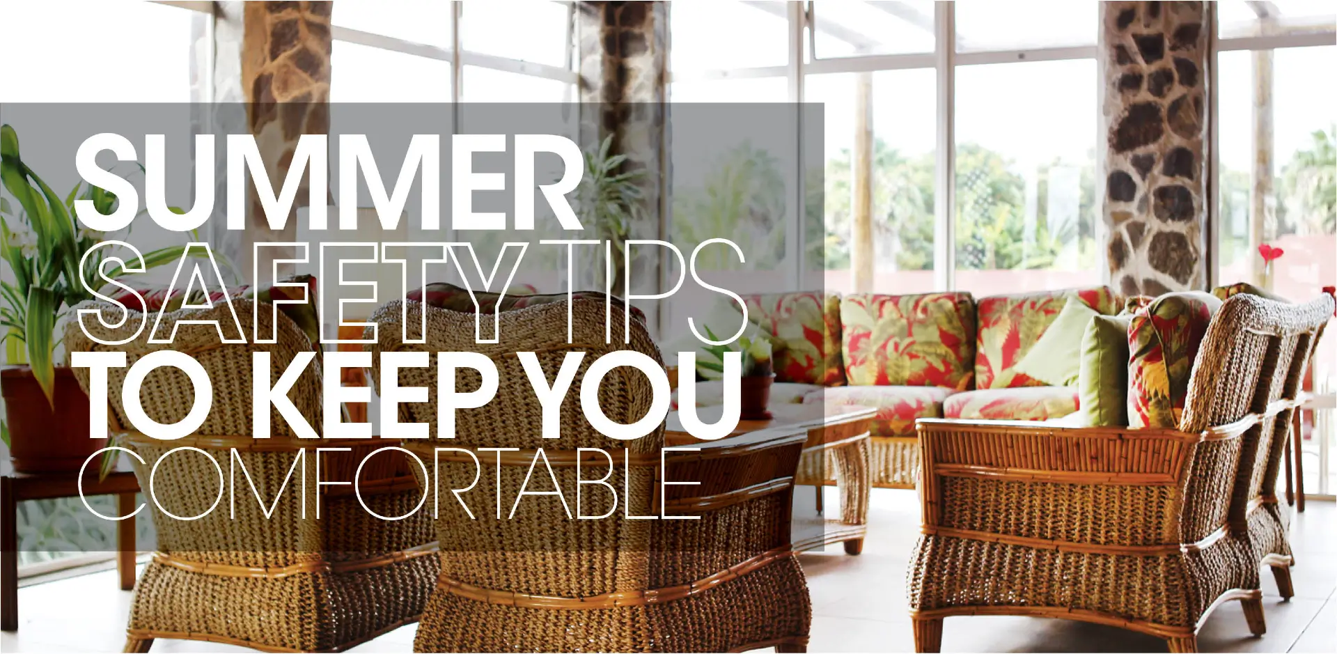 Wicker furniture with text: 