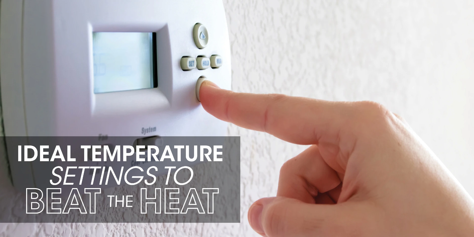 Digital thermostat with text: 